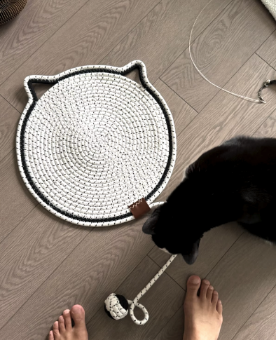 Scratch szőnyeg és macska alakú móka