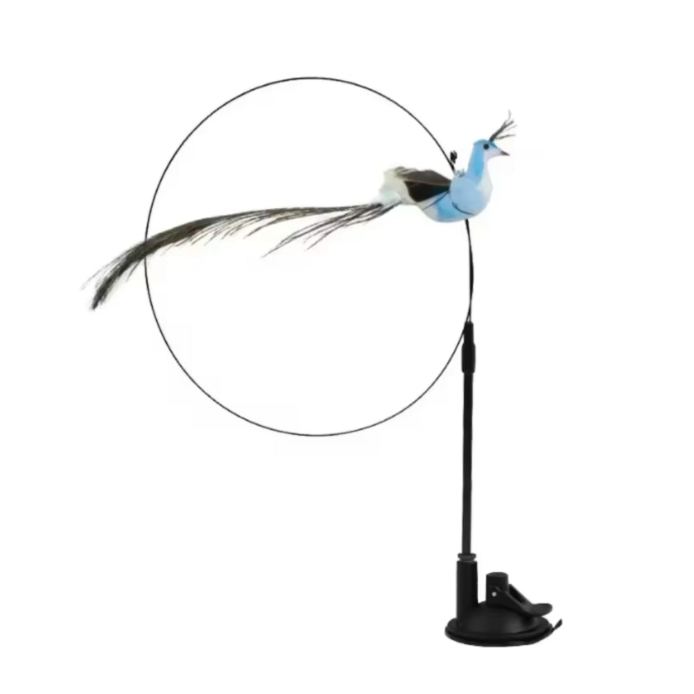 Interaktív macskajáték tollakkal, függesztve és ruganyos mozgással