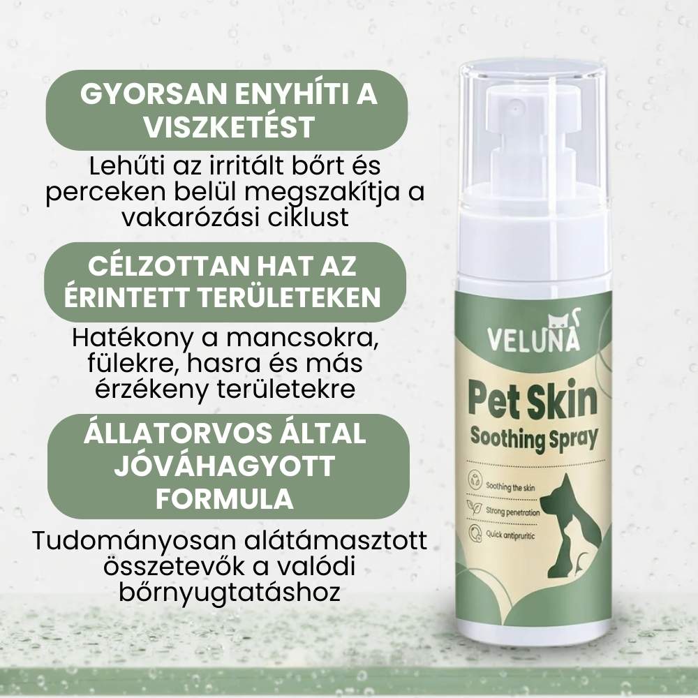 Veluna Állatorvos által Jóváhagyott Bőrnyugtató Permet Kutyáknak